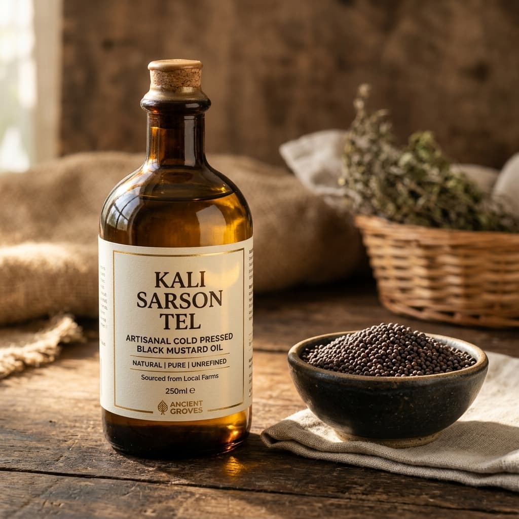 Traditional Wood-Pressed Black Mustard Oil